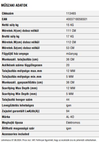 Alko Combi-Care 36 E Comfort talajlazító