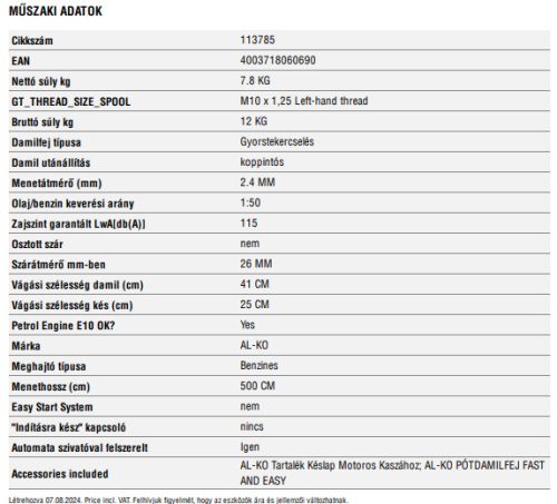 Al-ko BC 500 B benzinmotoros fűkasza