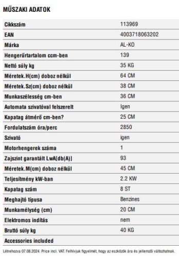 Al-ko Motoros Kapa Mh 360