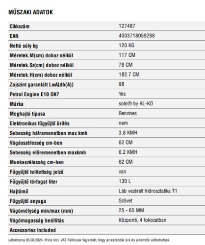 TRAKTOR RIDER R7-65.8 HD SOLO BY AL-KO