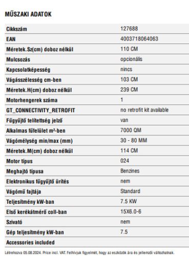 AL-KO FŰNYÍRÓ TRAKTOR T15-103.3 HD-A COMFORT SBA